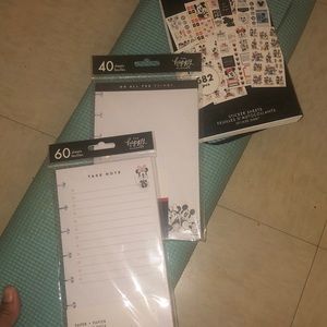 Happy Planner X Disney , stickers, and fill paper.